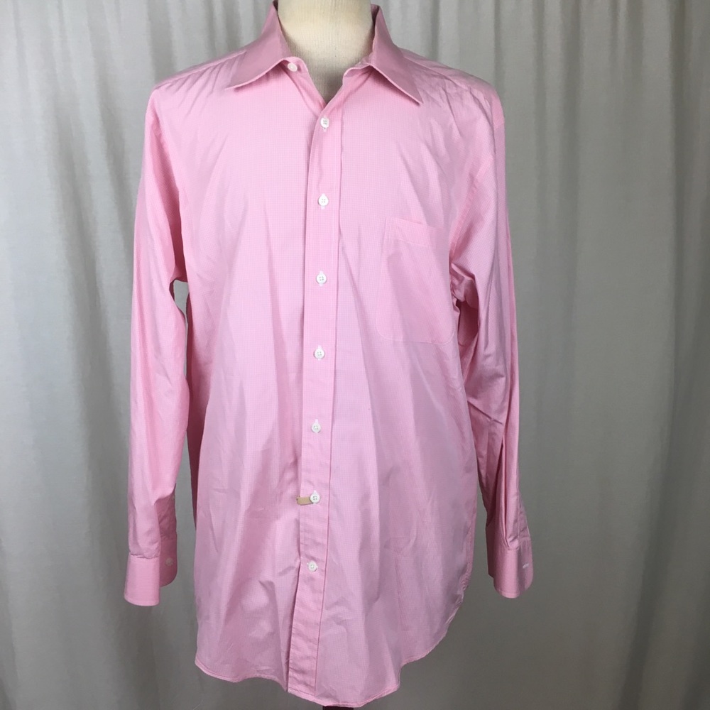 Vineyard Vines Mens 17 36 Pink Dress Shirt Checked